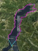 Small map of the North Loop road bike ride, Bellagio Italy