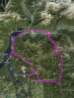 Small map of the Passo San Marco road bike ride, Bellagio Italy