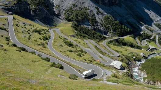 Midway up toward Passo Stelvio from Bormio is a wonderful set of switchback turns!