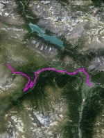 Small map of the Foscagno Pass Out and Back road bike ride, Bormio Italy