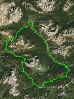 Small map of the Zoldo Loop road bike ride, Cortina d'Ampezzo Italy