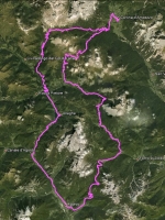 Small map of the Alleghe Loop road bike ride, Cortina d'Ampezzo Italy