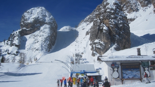 Il Schuss appears more narrow than it is-A great black-diamond run!